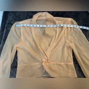 Coral top with silver strips